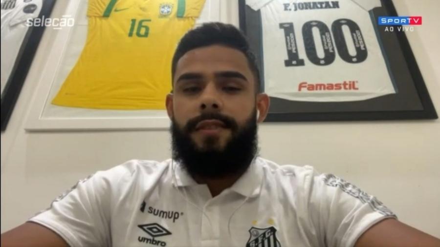 Felipe Jonatan, do Santos, diz que gol contra o Boca foi treinado por Diniz - Reprodução/SporTV