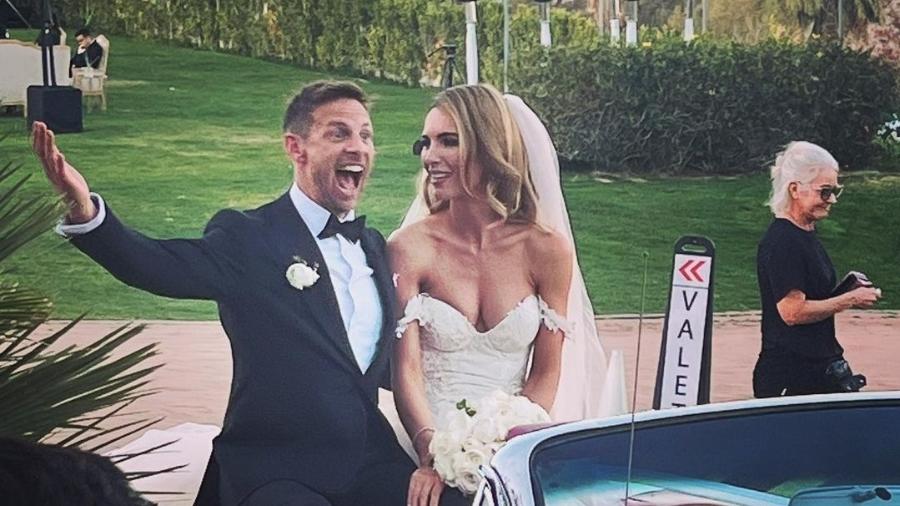 Jenson Button e a noiva Brittny Ward se casaram na Flórida - Reprodução/Instagram 