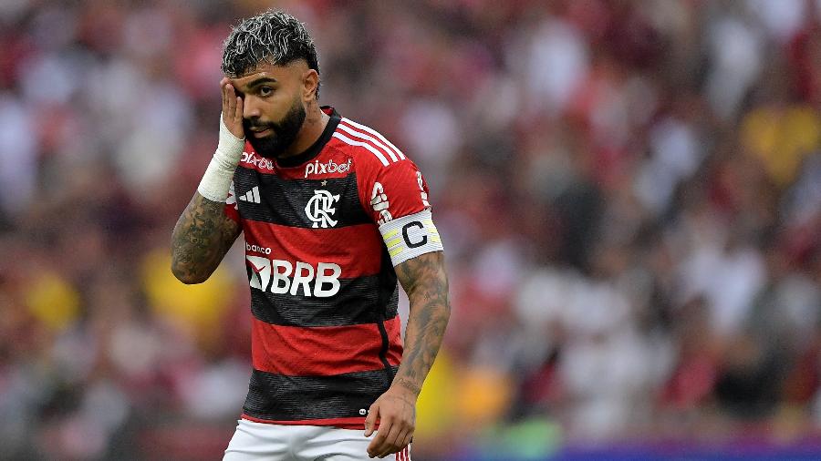 Gabigol, atacante do Flamengo, no jogo contra o Vasco, pelo Brasileirão