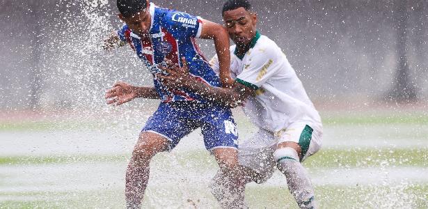Jogo entre Bahia e Palmeiras é suspenso por alagamento de campo no Brasileirão Sub-20