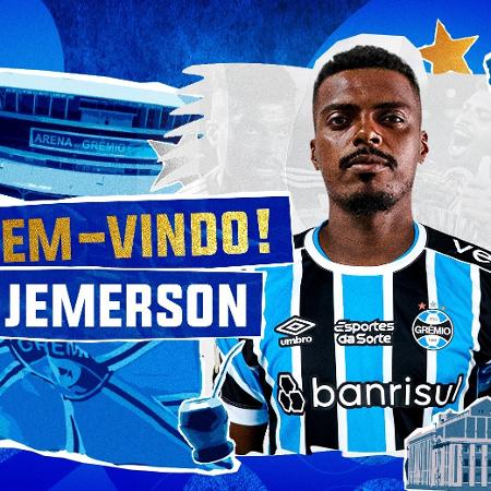 Jermerson é anunciado pelo Grêmio após deixar o Atlético-MG - Divulgação/Grêmio