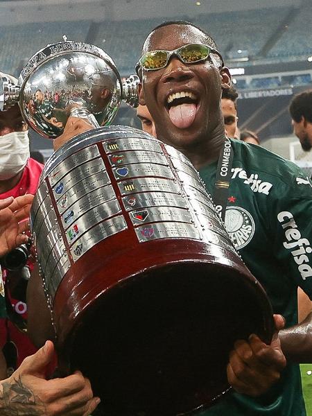 Patrick de Paula comemora o título da Copa Libertadores pelo Palmeiras - Cesar Greco