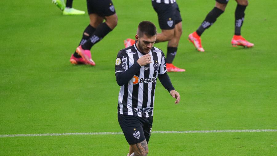Nathan comemora gol do Atlético-MG contra o Inter pelo Brasileiro - Maxi Franzoi/AGIF