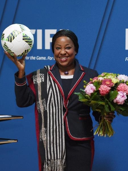 Fatma Samoura, secretária da Fifa, em cerimônia de possa em Zurique - Divulgação/Fifa
