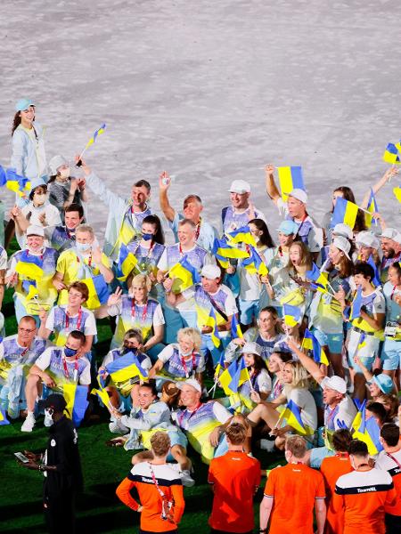 Delegação ucraniana nos Jogos Olímpicos de Tóquio-2020. - Steph Chambers/Getty Images