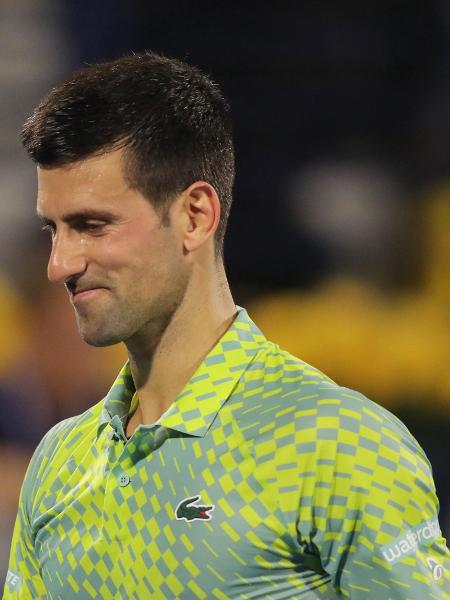 Novak Djokovic durante partida contra Daniil Medvedev no ATP 500 de Dubai. - AMR ALFIKY/REUTERS