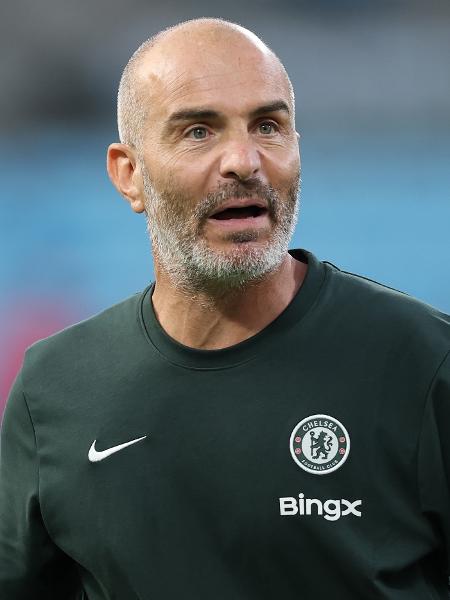 Enzo Maresca, técnico do Chelsea, durante jogo contra o Benfica, no Mundial de Clubes