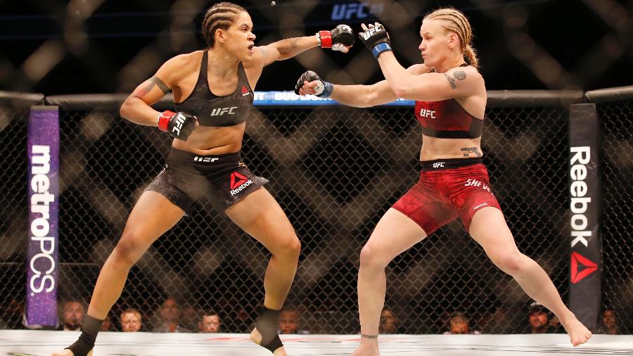 Brasileira Amanda Nunes, à esquerda, enfrenta Valentina Shevchenko pelo UFC 215 - Perry Nelson/USA TODAY Sports