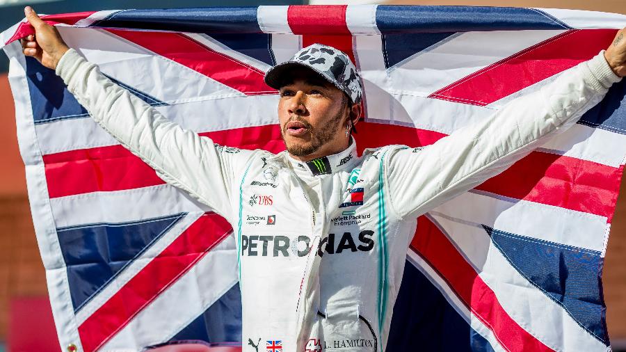 Lewis Hamilton comemora hexacampeonato após GP dos EUA - Peter J Fox/Getty Images