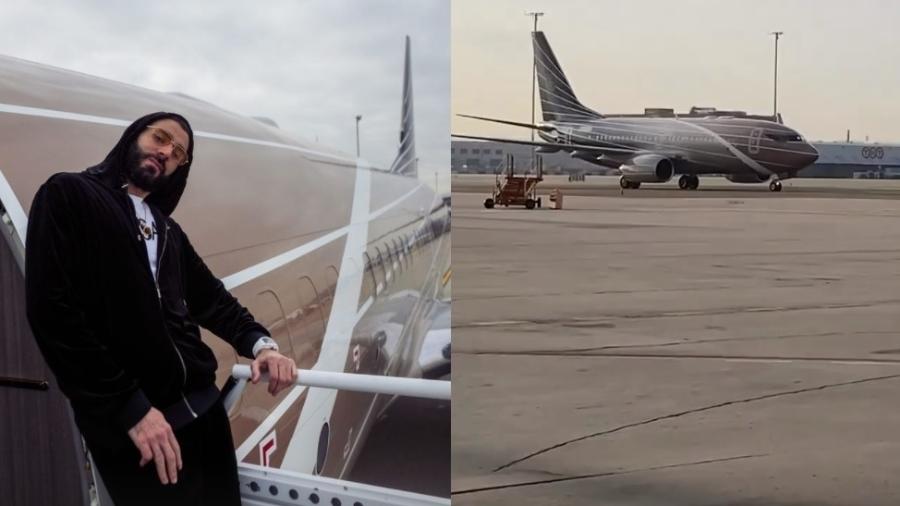 Benzema publicou fotos do seu Boeing 737 privado no Instagram - Reprodução/Instagram_KarimBenzema