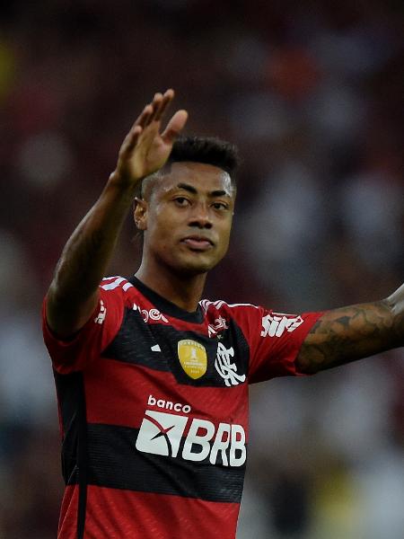 Bruno Henrique, do Flamengo, commeora seu gol no jogo do Flamengo contra o Aucas, pela Libertadores - Alexandre Loureiro/AGIF