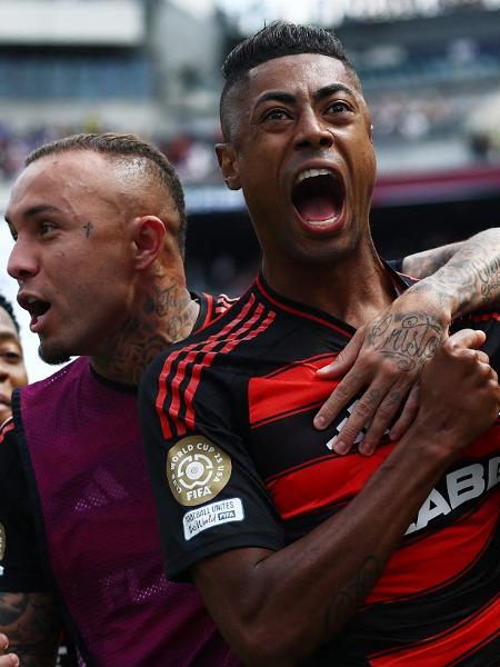 Bruno Henrique comemora gol marcado pelo Flamengo contra o Chelsea no Mundial Bruno Henrique comemora gol marcado pelo Flamengo contra o Chelsea no Mundial