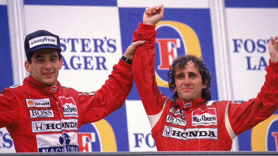 Ayrton Senna e Alain Prost - Tony Feder/Allsport/Getty