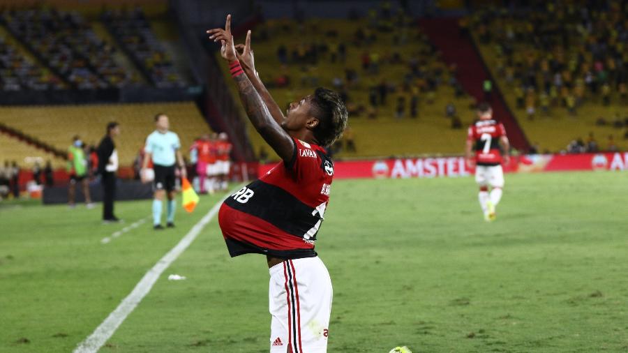 Bruno Henrique fez o primeiro da partida entre Flamengo e Barcelona - Staff Images / CONMEBOL