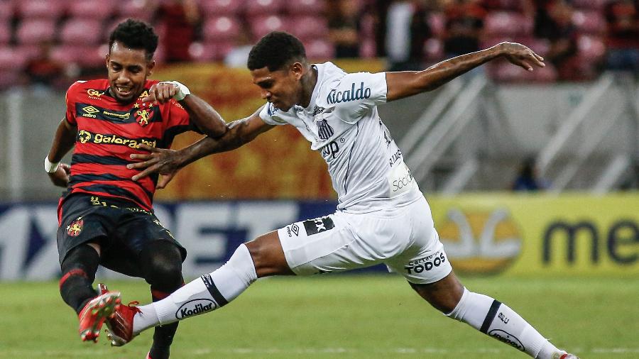 Lance do duelo entre Sport e Santos, na Arena Pernambuco - Paulo Paiva/AGIF