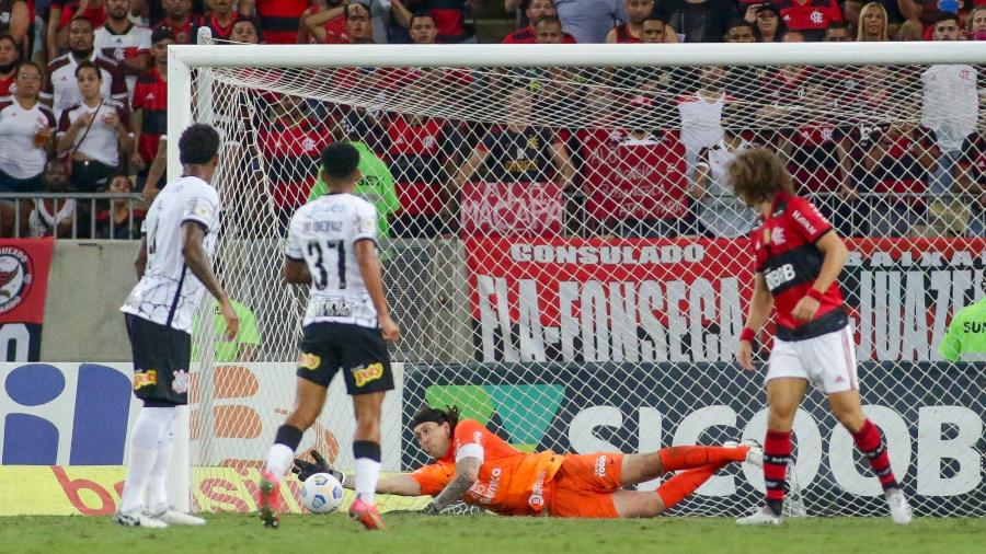 Cássio em ação pelo Corinthians em jogo contra o Flamengo - Rodrigo Coca/Agência Corinthians