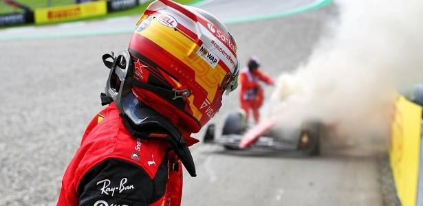 Carlos Sainz desolado: quase dobradinha da Ferrari na Áustria