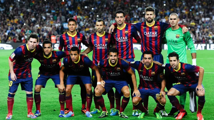 Elenco do Barcelona em agosto de 2013, antes de partida contra o Atlético de Madri - David Ramos/Getty Images - David Ramos/Getty Images