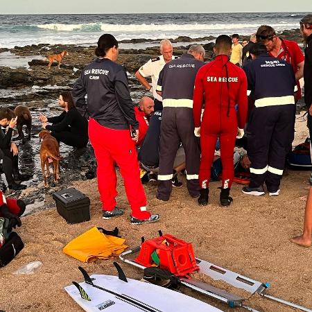 Surfista foi atacado por um tubarão na praia de Jeffreys Bay, na África do Sul - Reprodução/Instagram @theglory_surf