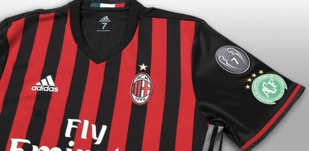 Escudo da Chapeconese estará na manga da camisa do Milan - Reprodução/Milan