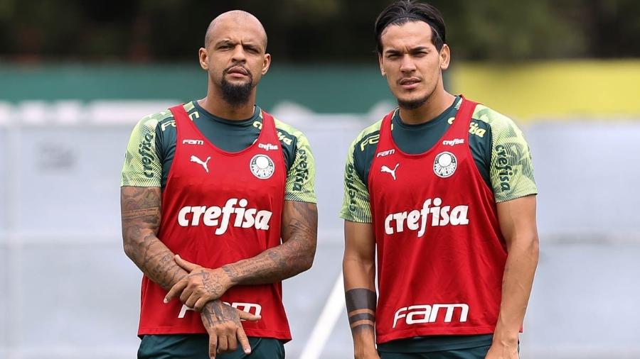 Felipe Melo e Gustavo Gómez serão os zagueiros titulares do Palmeiras na segunda partida da Libertadores - Cesar Greco/Ag. Palmeiras
