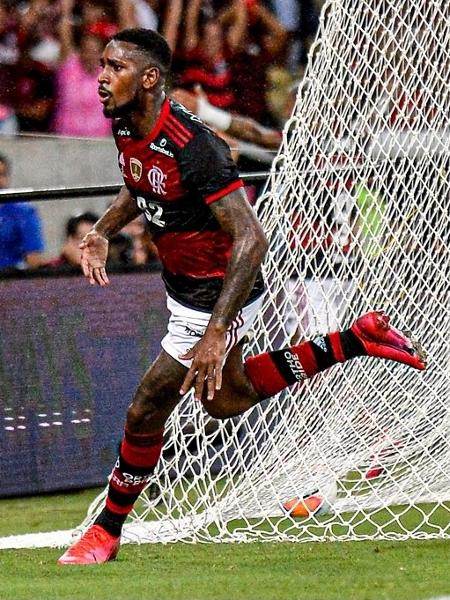 Gerson, volante do Flamengo, comemora gol marcado contra Independiente del Valle, pela final da Recopa - Marcelo Cortes / Flamengo