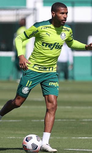 Recuperado de uma entorse no tornozelo esquerdo, o atacante Wesley retorna aos treinos do Palmeiras.