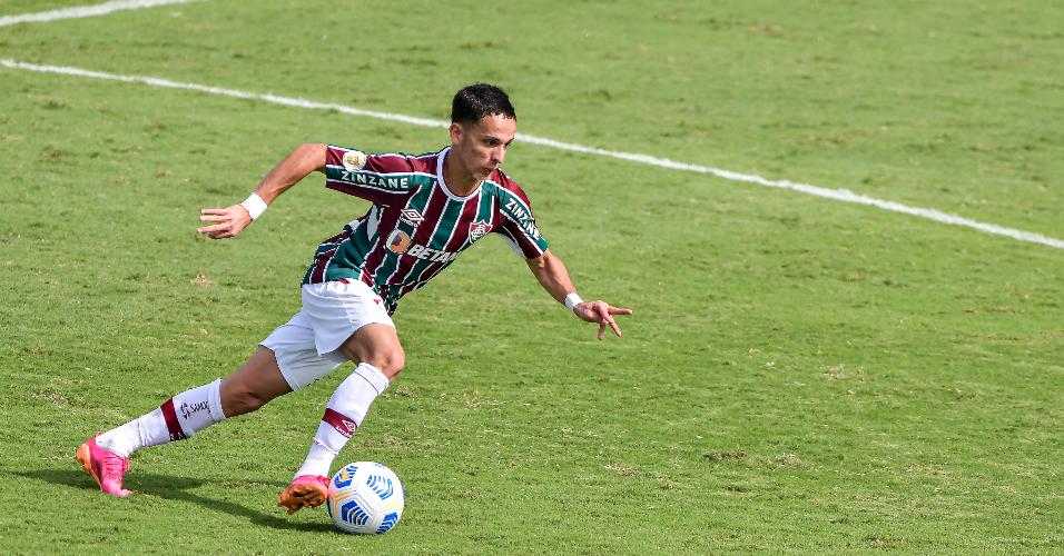 Gabriel Teixeira, jogador do Fluminense, durante a partida contra o Cuiabá