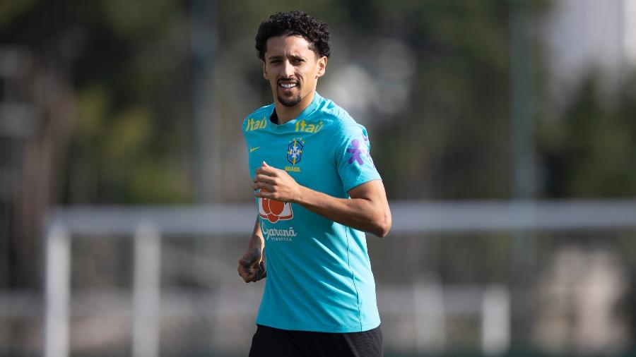 Marquinhos é um dos cinco capitães do ciclo para a Copa do Mundo do Qatar; será seu quinto jogo na função - Lucas Figueiredo/CBF