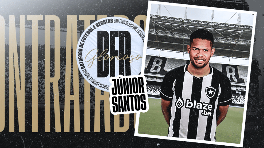 Júnior Santos, reforço do Botafogo para a temporada de 2022 - Divulgação/Botafogo