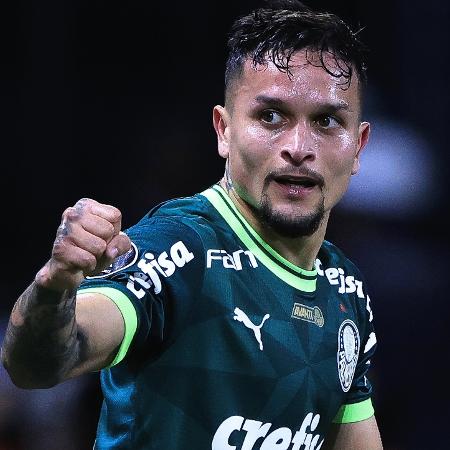 Artur comemora gol do Palmeiras sobre o Bolívar em confronto da Libertadores