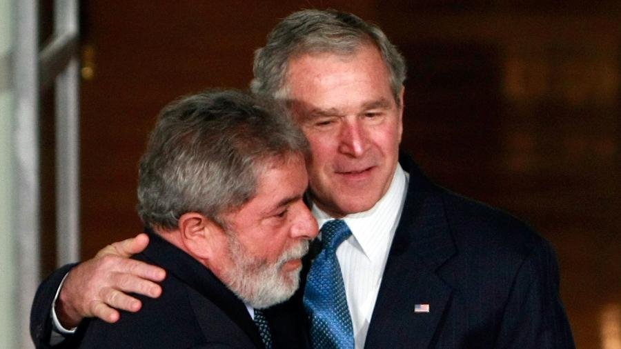 George W. Bush e Lula, então presidentes de Estados Unidos e Brasil - Win McNamee/Getty Images