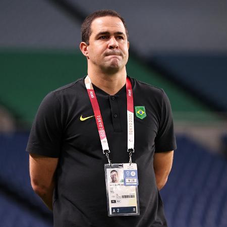 André Jardine durante jogo da seleção brasileira contra o Egito pelos Jogos Olímpicos de Tóquio - Buda Mendes/Getty Images