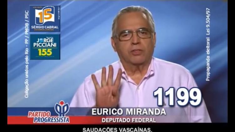 Eurico Miranda during electoral propaganda: he did not shy away from saying that the candidacy was for Vasco - Reproduction / Youtube - Reproduction / Youtube