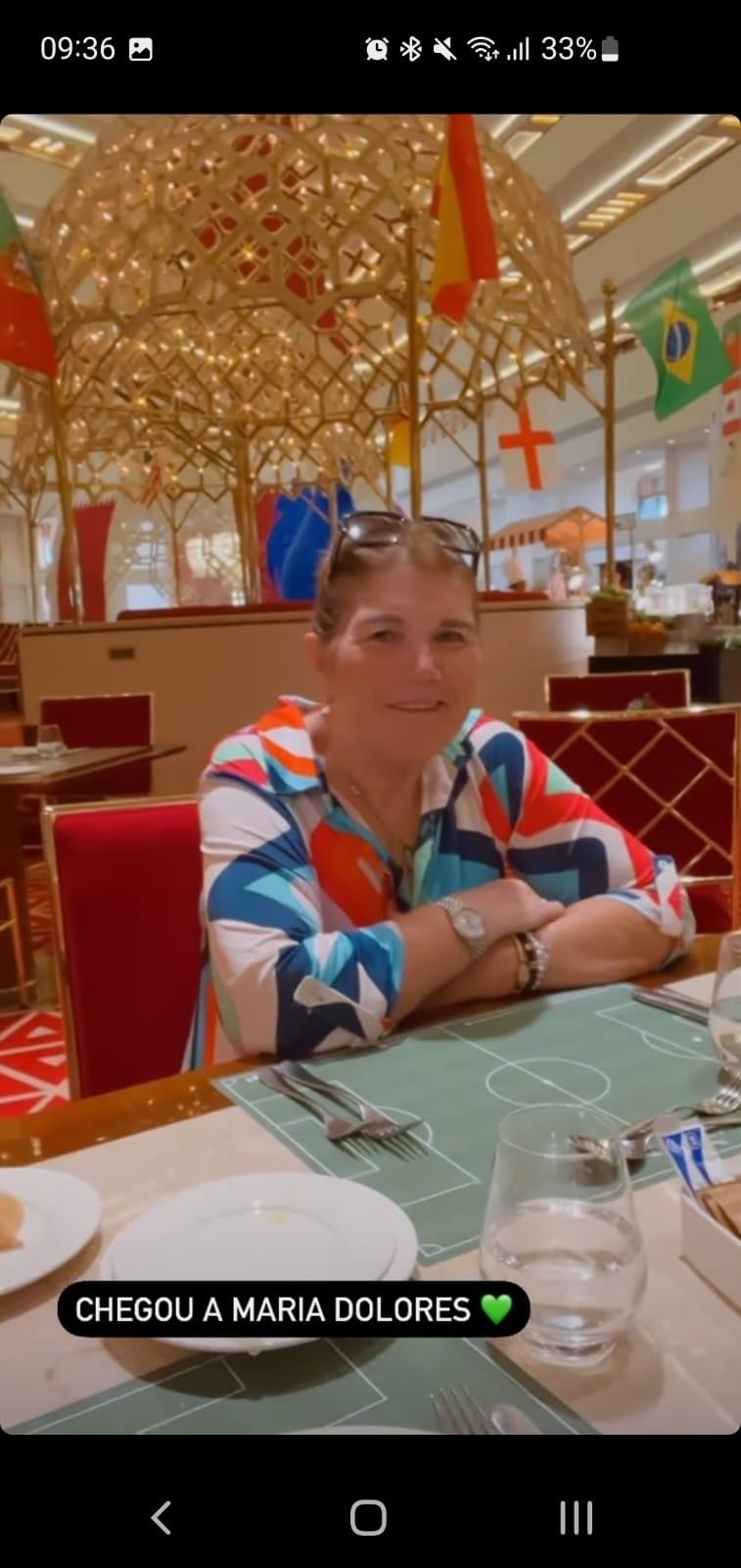 Dolores Aveiro, a mãe de Cristiano Ronaldo, em hotel no Qatar