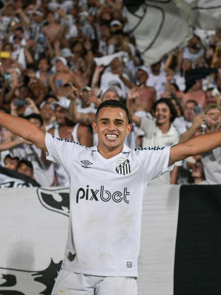 Torcedores e jogadores celebram classificação do Santos à semifinal da Copinha. - Roberto Sungi / Futura Press/Fol