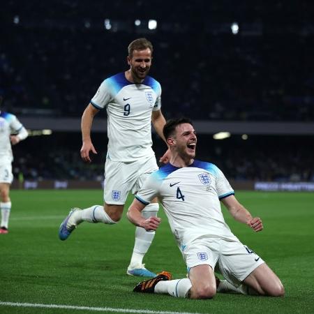 Rice, da Inglaterra, comemora seu gol marcado contra a Itália, pelas Eliminatórias da Euro 2024 - Eddie Keogh/Getty