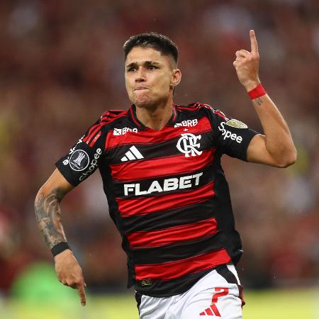 Luiz Araújo comemora seu gol pelo Flamengo sobre a LDU Luiz Araújo comemora seu gol pelo Flamengo sobre a LDU