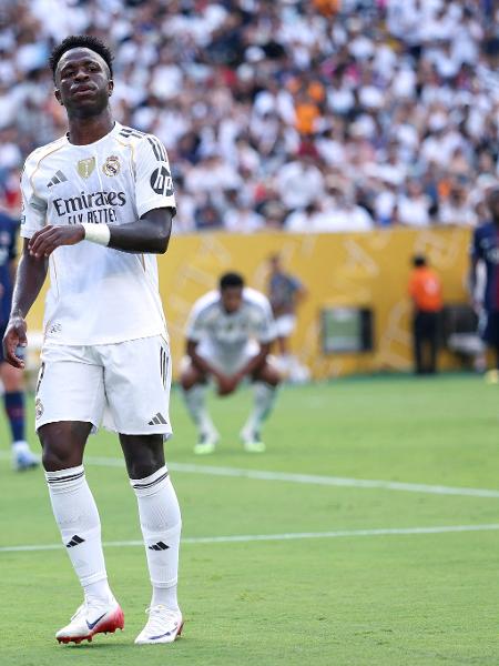 Vini Jr em ação durante Real Madrid x PSG, no Mundial de Clubes Vini Jr em ação durante Real Madrid x PSG, no Mundial de Clubes
