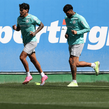 Gustavo Gómez e Barboza treinaram separado do elenco na Academia de Futebol