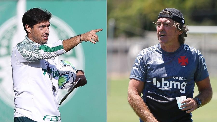 Abel Ferreira e Sá Pinto são os técnicos de Palmeiras e Vasco - Montagem sobre fotos de Cesar Greco e Rafael Ribeiro