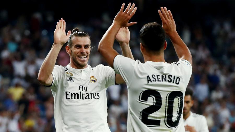 Bale e Asensio comemoram gol do Real Madrid - Sergio Perez/Reuters