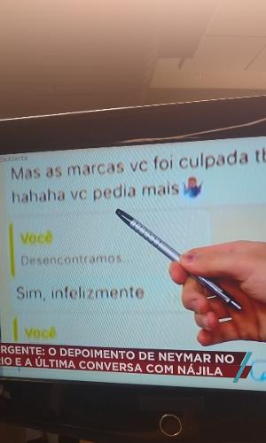 Neymar e Najila trocam mensagens
