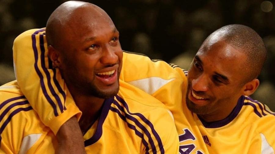 Lamar Odon (esquerda) ao lado de Kobe Bryant em atuação pelo Lakers - Reprodução/Instagram