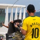 Homem usa camisa da seleção brasileira em ato terrorista em Brasília, em 8 de janeiro de 2023 - WILTON JUNIOR/ESTADÃO CONTEÚDO