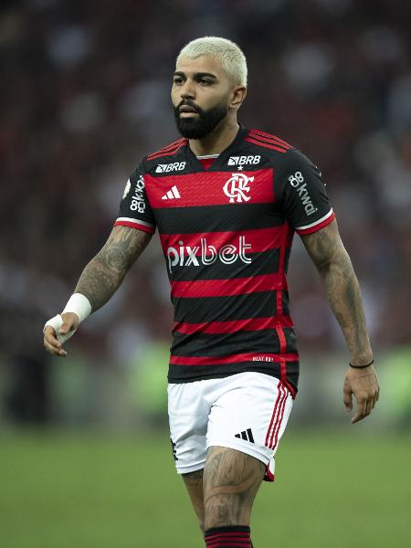 Gabigol durante a derrota do Flamengo para o Fortaleza