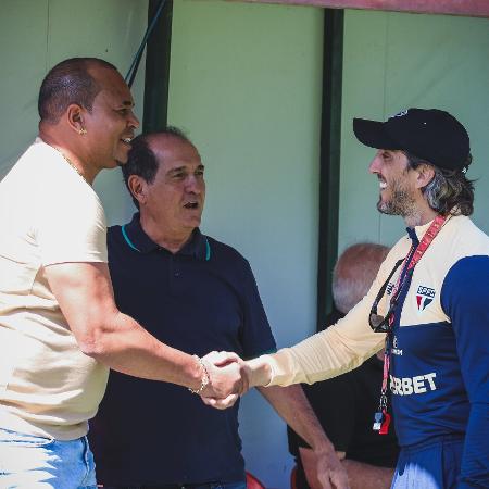 Aloísio Chulapa, Muricy Ramalho e Zubeldía no CT do São Paulo