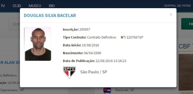 Registro de São Paulo aparece no BID da CBF - Reprodução