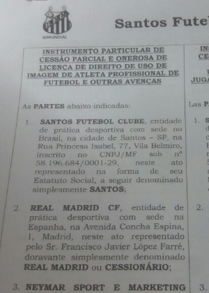 Santos elaborou documento para transferência de Neymar para o Real Madrid - UOL Esporte - UOL Esporte