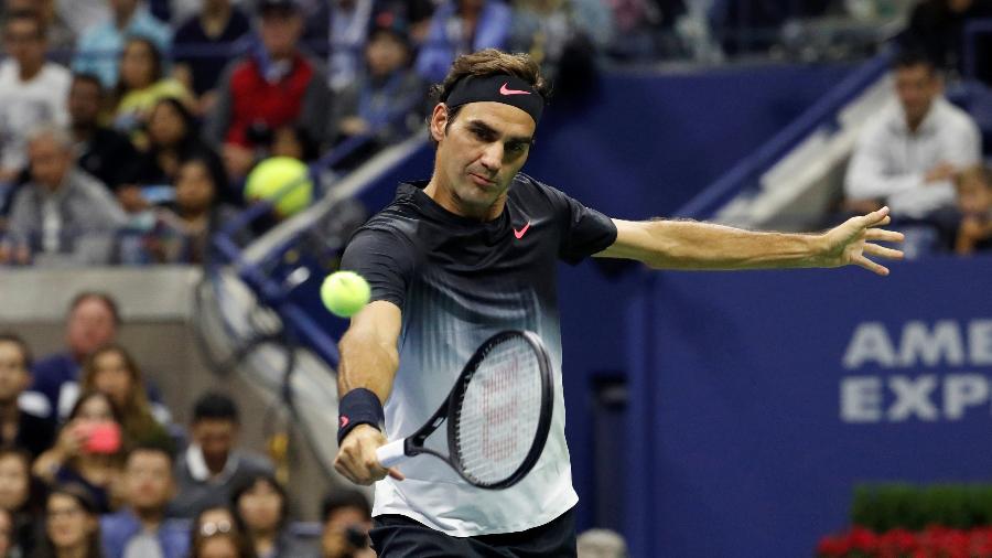 Roger Federer em partida contra Feliciano López pelo US Open - Andrew Kelly/Reuters